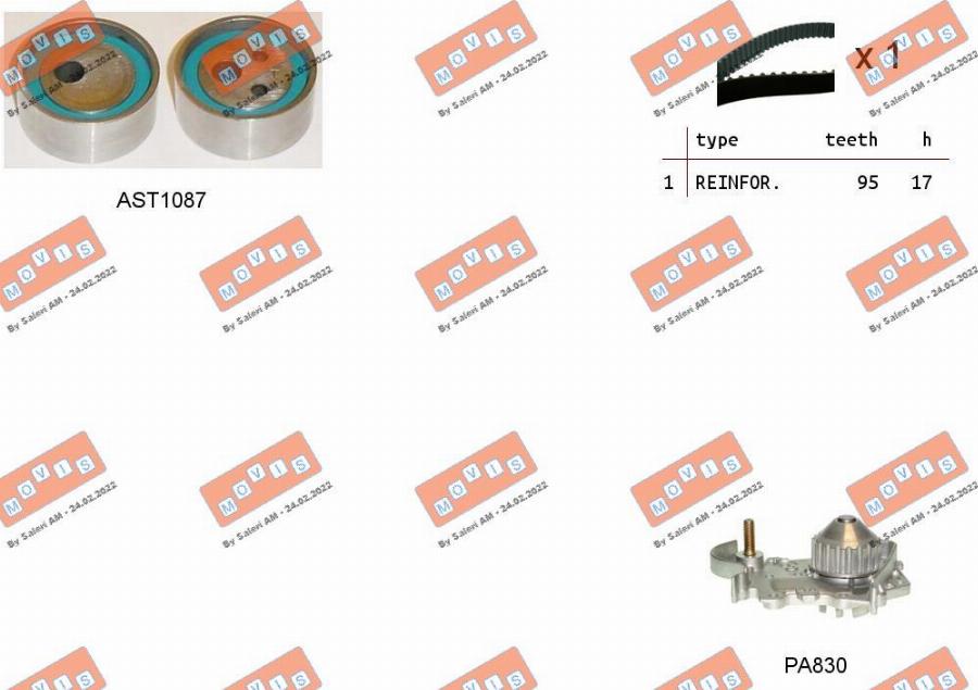 MOVIS ASTK0840PA - Water Pump & Timing Belt Set autospares.lv