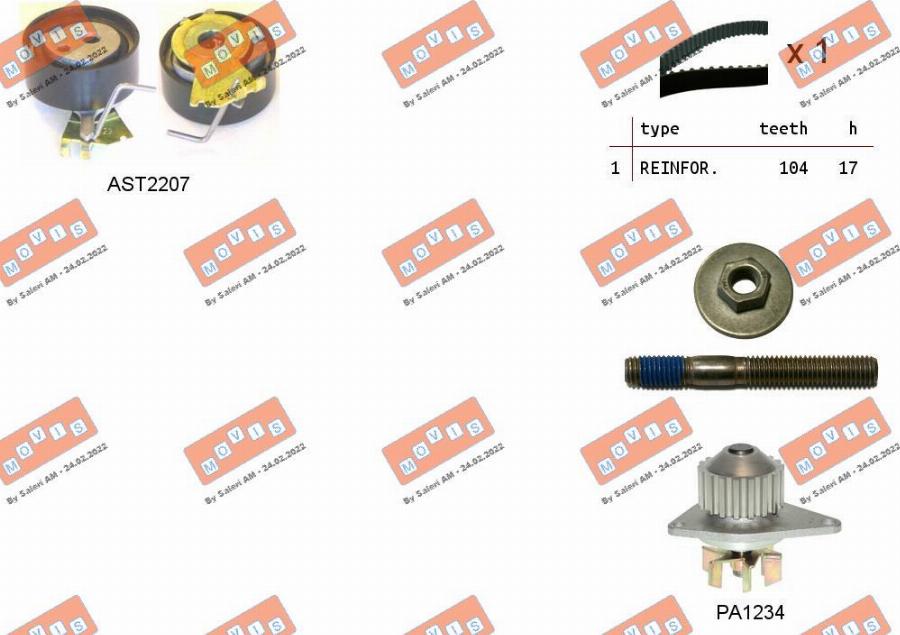 MOVIS ASTK0859PA - Water Pump & Timing Belt Set autospares.lv