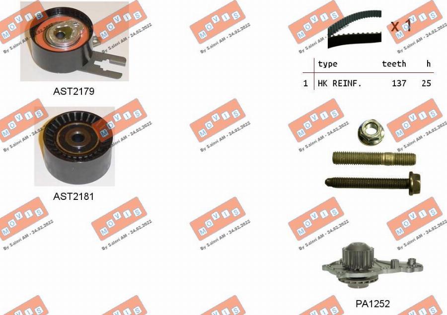 MOVIS ASTK0864PA - Water Pump & Timing Belt Set autospares.lv