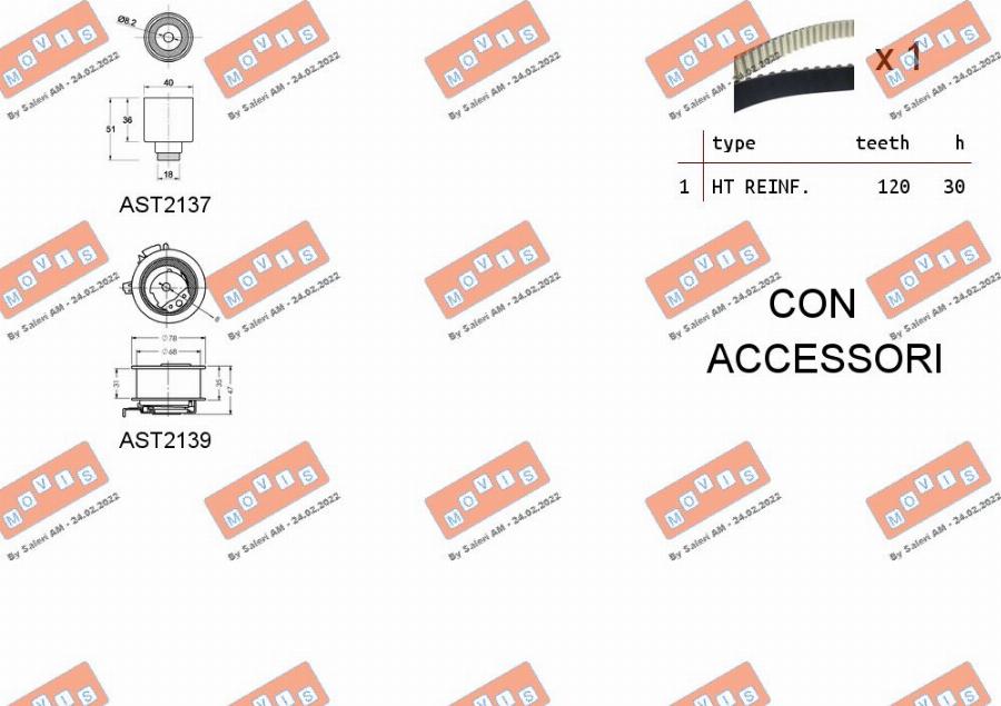 MOVIS ASTK0867 - Timing Belt Set autospares.lv