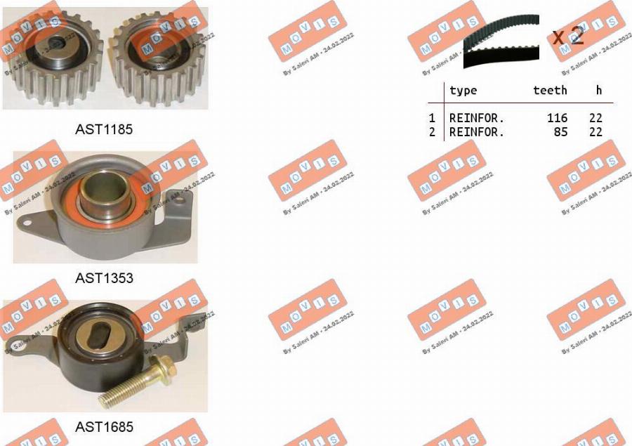 MOVIS ASTK0819 - Timing Belt Set autospares.lv