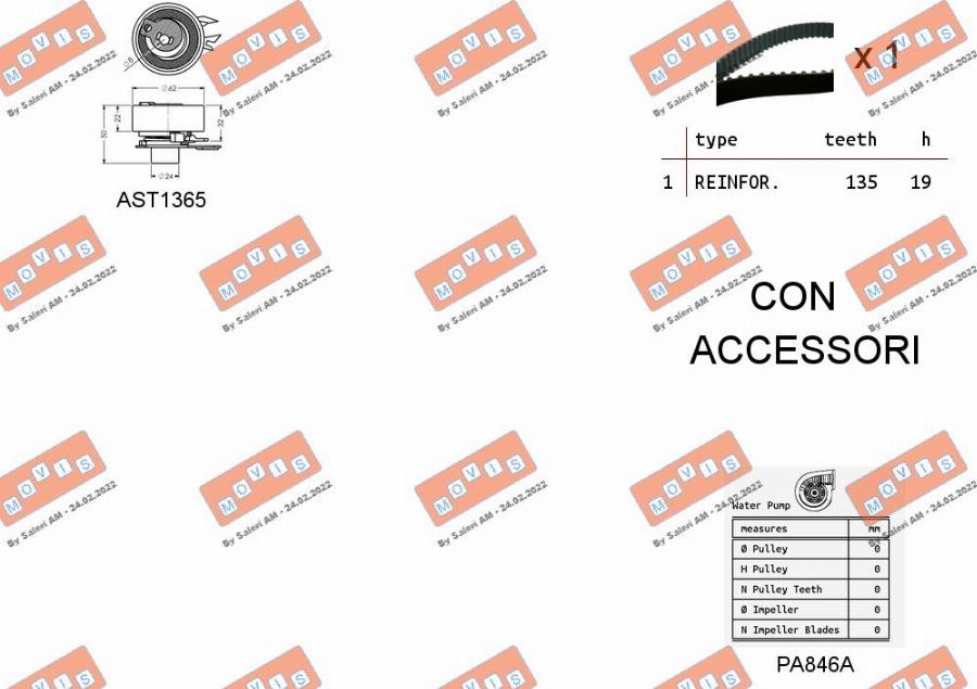 MOVIS ASTK0815PA - Water Pump & Timing Belt Set autospares.lv