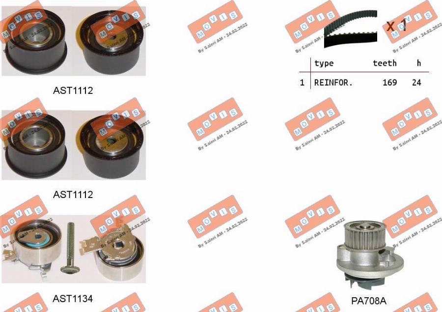 MOVIS ASTK0830PA - Water Pump & Timing Belt Set autospares.lv