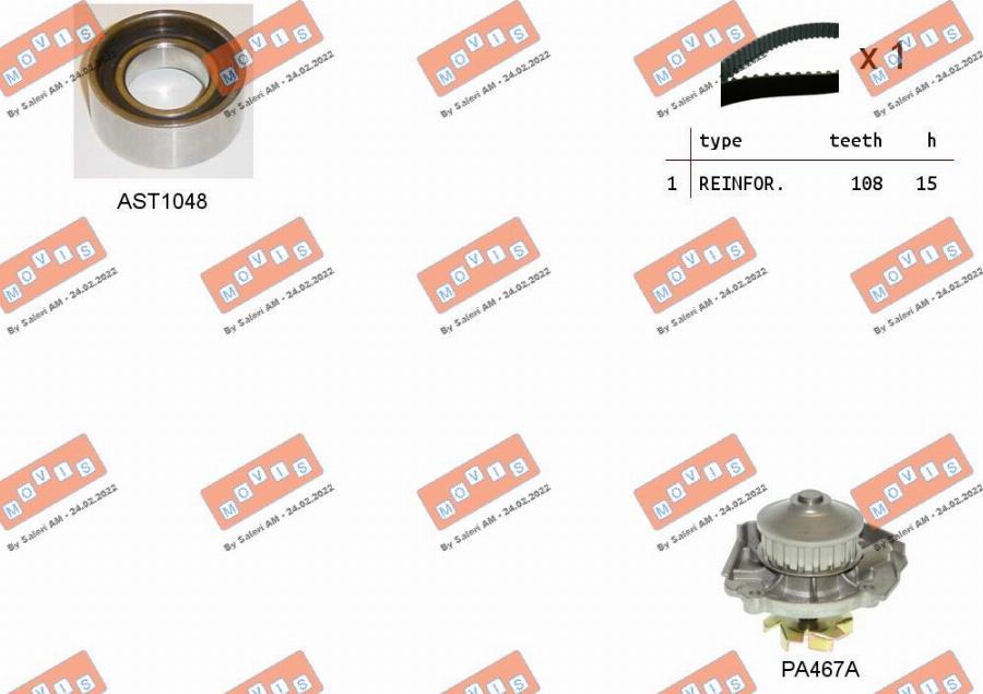 MOVIS ASTK0832PA - Water Pump & Timing Belt Set autospares.lv