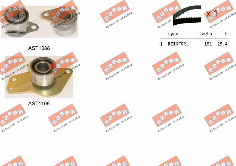 MOVIS ASTK0824 - Timing Belt Set autospares.lv