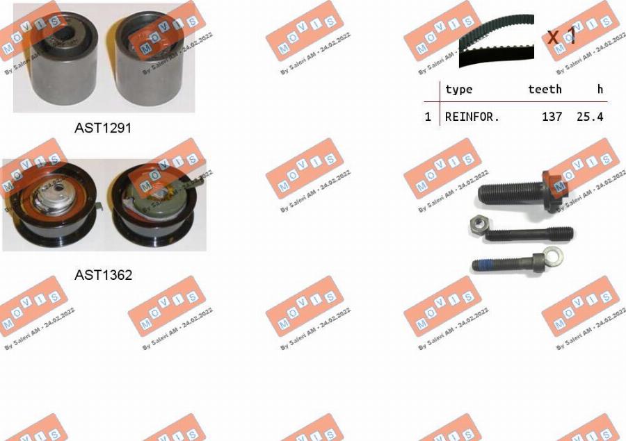 MOVIS ASTK0825 - Timing Belt Set autospares.lv