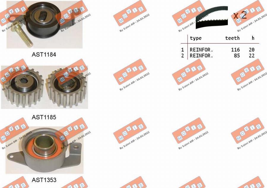 MOVIS ASTK0820 - Timing Belt Set autospares.lv