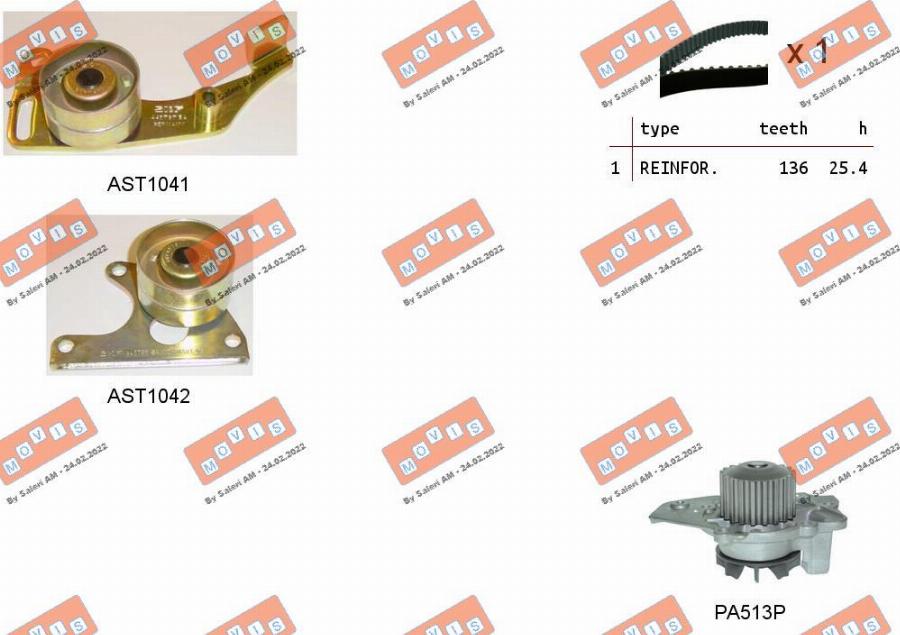 MOVIS ASTK0871PA - Water Pump & Timing Belt Set autospares.lv