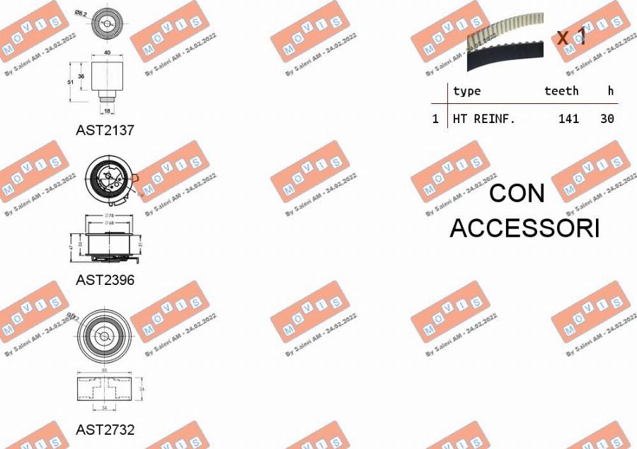 MOVIS ASTK1090 - Timing Belt Set autospares.lv