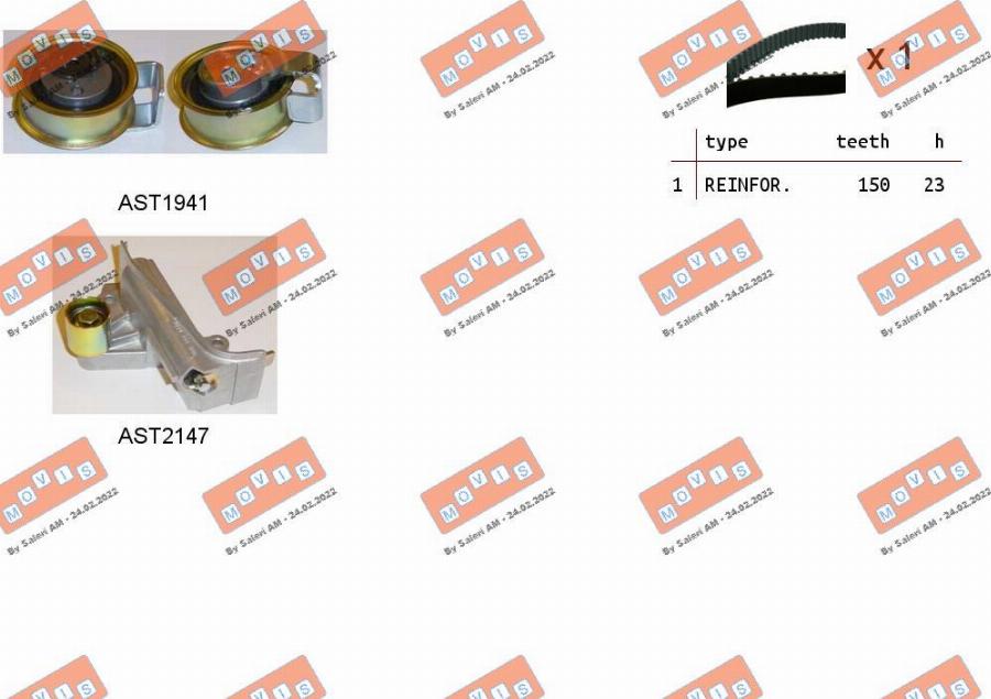 MOVIS ASTK1055 - Timing Belt Set autospares.lv