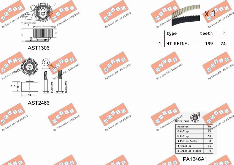 MOVIS ASTK1058PA - Water Pump & Timing Belt Set autospares.lv