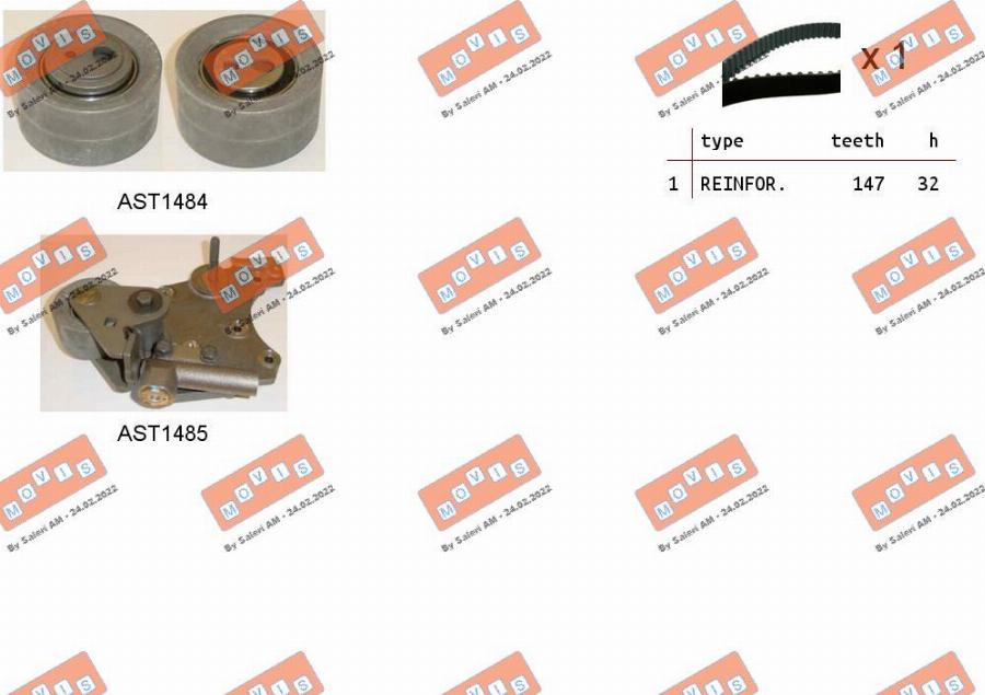 MOVIS ASTK1057 - Timing Belt Set autospares.lv