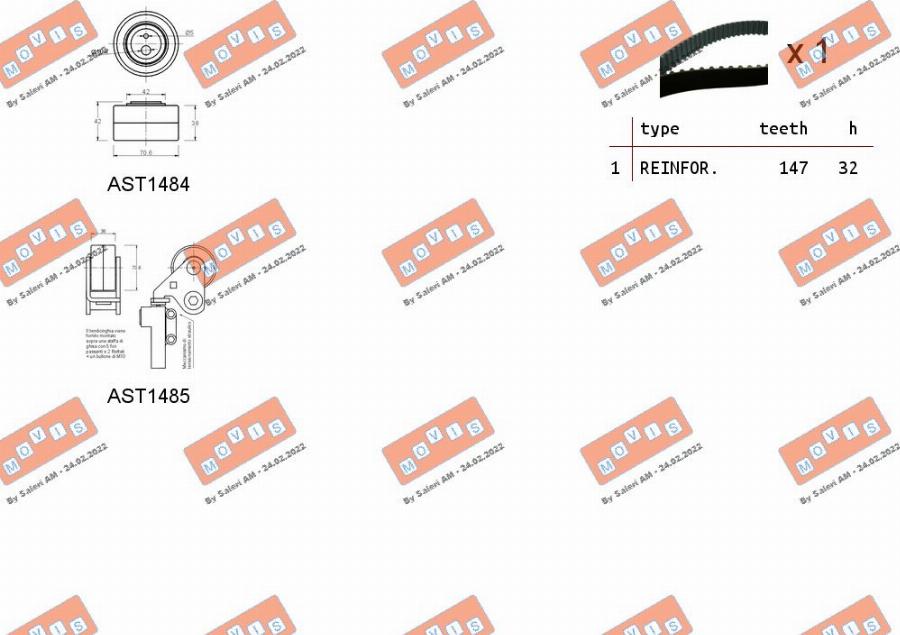 MOVIS ASTK1057 - Timing Belt Set autospares.lv