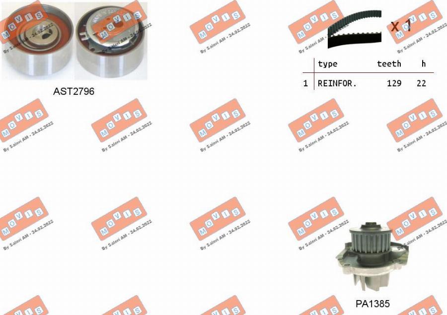 MOVIS ASTK1062PA2 - Water Pump & Timing Belt Set autospares.lv