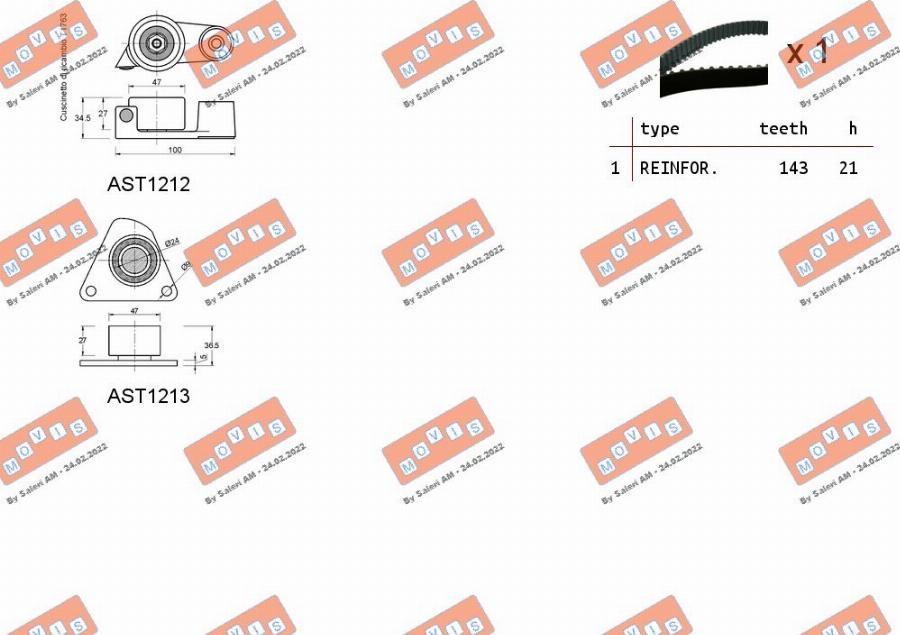 MOVIS ASTK1009 - Timing Belt Set autospares.lv