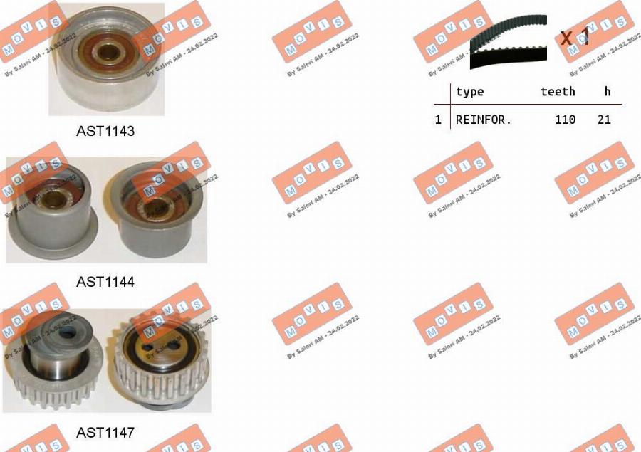 MOVIS ASTK1002 - Timing Belt Set autospares.lv