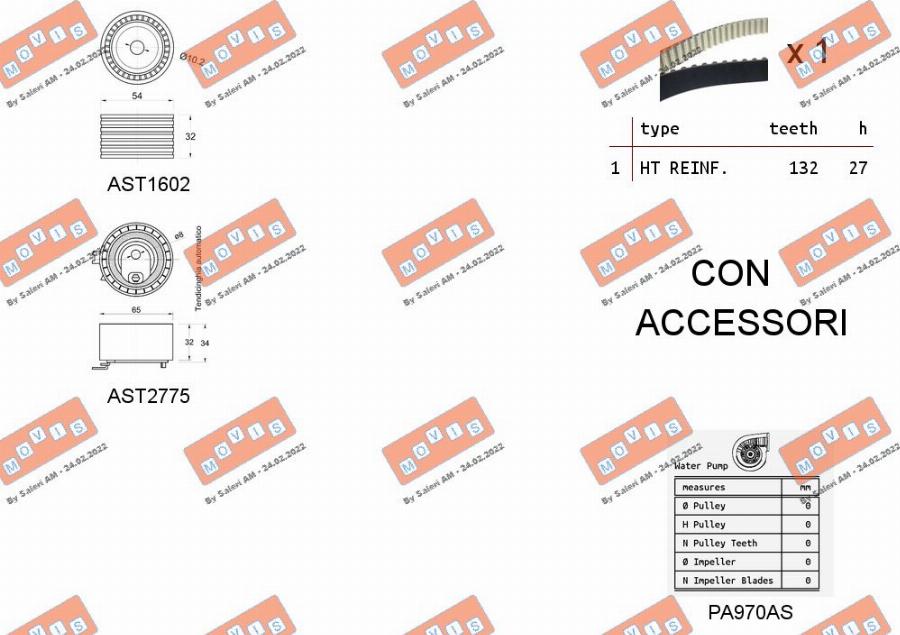 MOVIS ASTK1089PA - Water Pump & Timing Belt Set autospares.lv