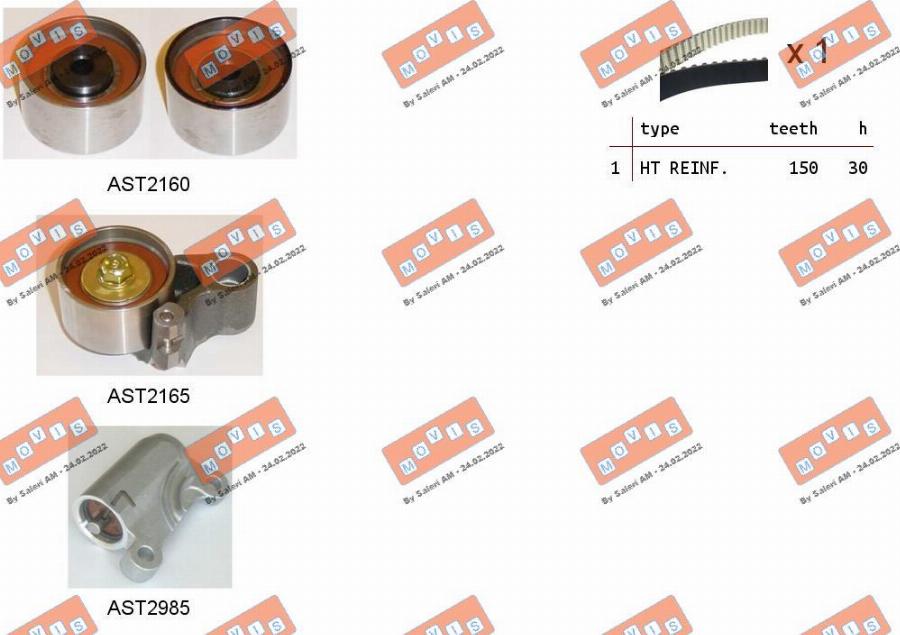 MOVIS ASTK1082C - Timing Belt Set autospares.lv