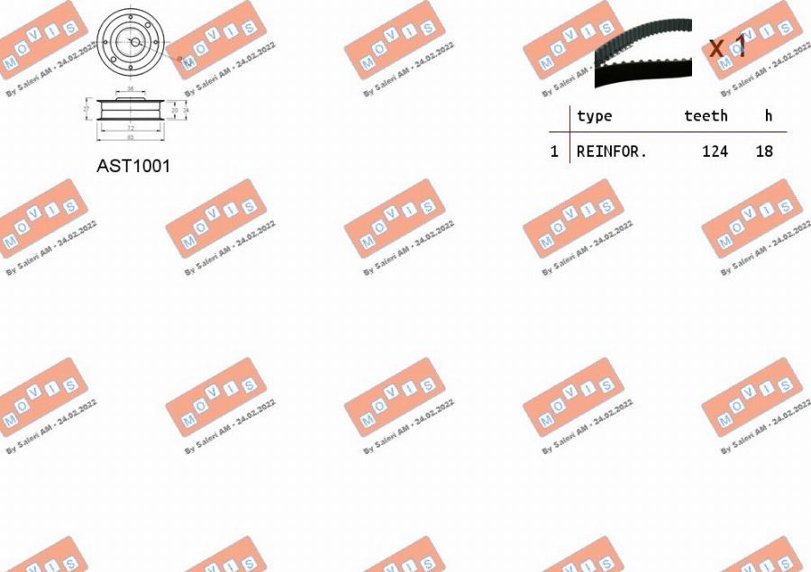 MOVIS ASTK1039 - Timing Belt Set autospares.lv