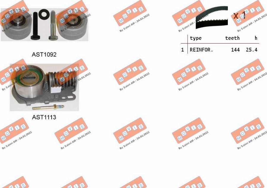 MOVIS ASTK1037 - Timing Belt Set autospares.lv