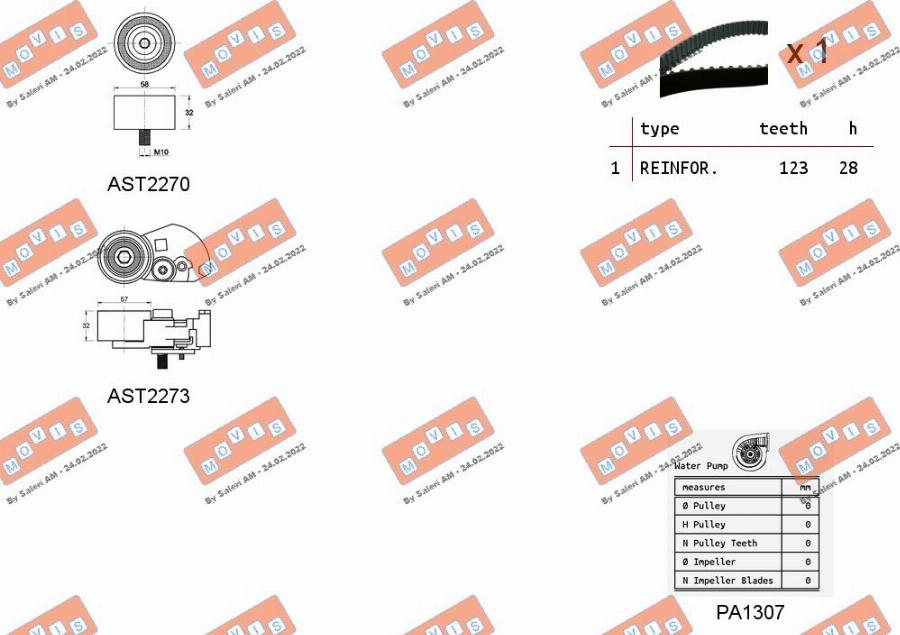 MOVIS ASTK1070PA - Water Pump & Timing Belt Set autospares.lv