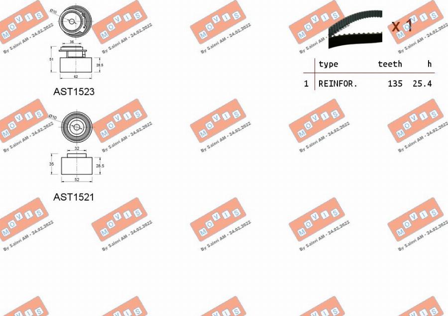 MOVIS ASTK1142 - Timing Belt Set autospares.lv