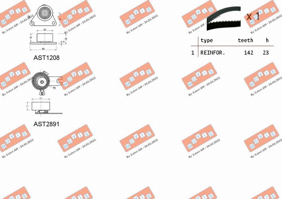 MOVIS ASTK1155 - Timing Belt Set autospares.lv