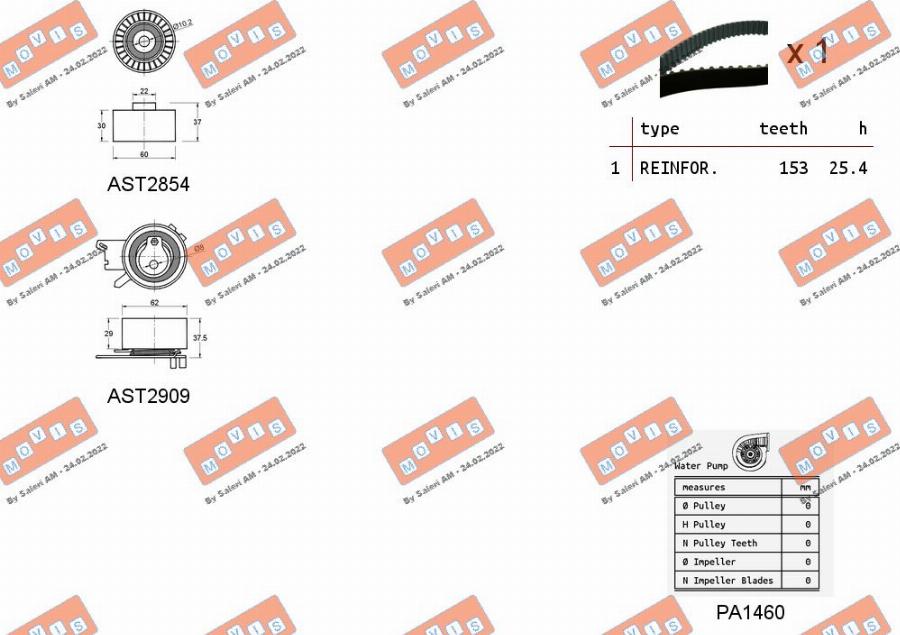 MOVIS ASTK1156PA - Water Pump & Timing Belt Set autospares.lv