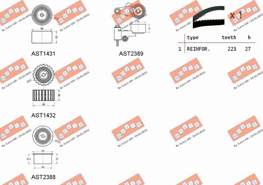 MOVIS ASTK1103 - Timing Belt Set autospares.lv