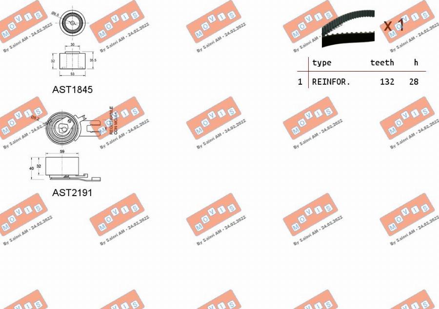 MOVIS ASTK1116 - Timing Belt Set autospares.lv