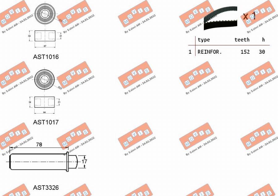 MOVIS ASTK1182 - Timing Belt Set autospares.lv