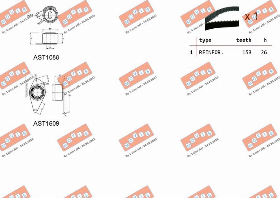 MOVIS ASTK1134 - Timing Belt Set autospares.lv