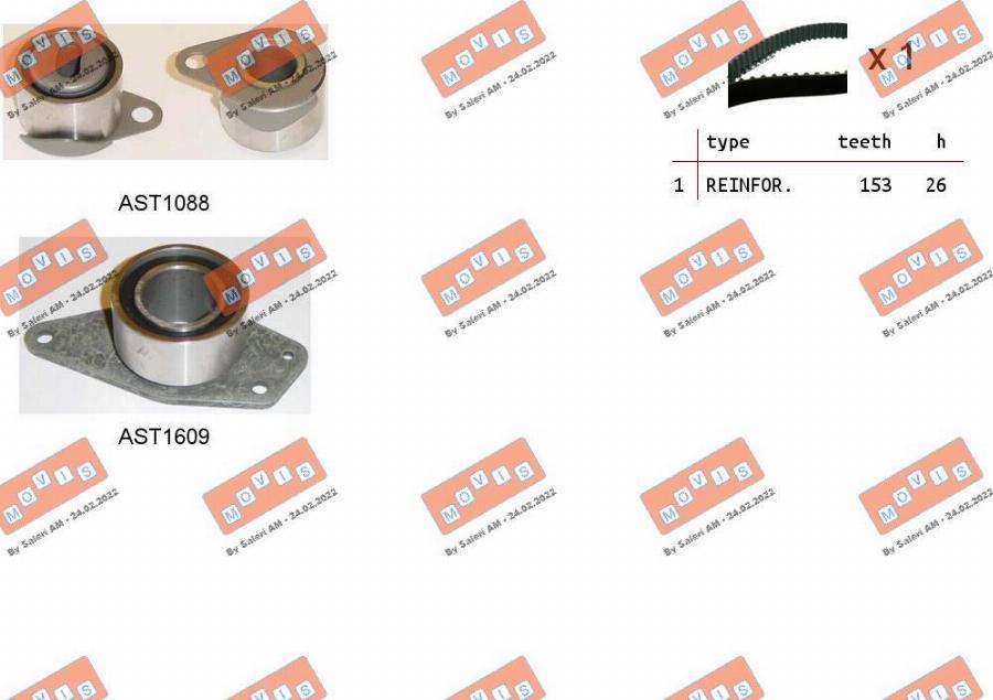 MOVIS ASTK1134 - Timing Belt Set autospares.lv