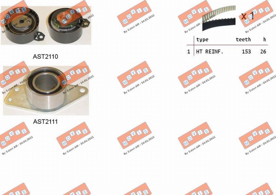 MOVIS ASTK1137 - Timing Belt Set autospares.lv