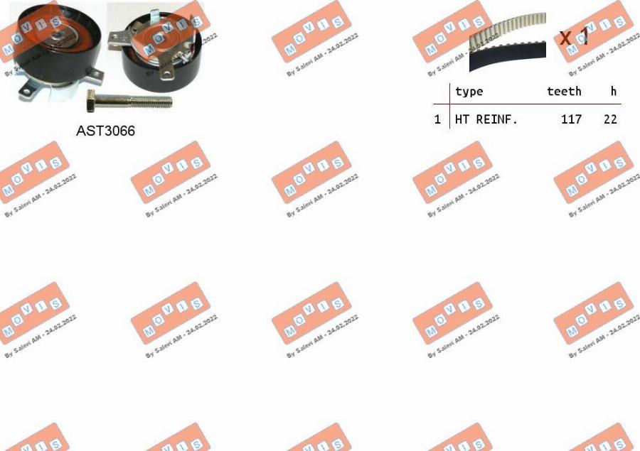 MOVIS ASTK1127 - Timing Belt Set autospares.lv