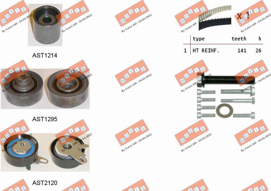 MOVIS ASTK1294 - Timing Belt Set autospares.lv