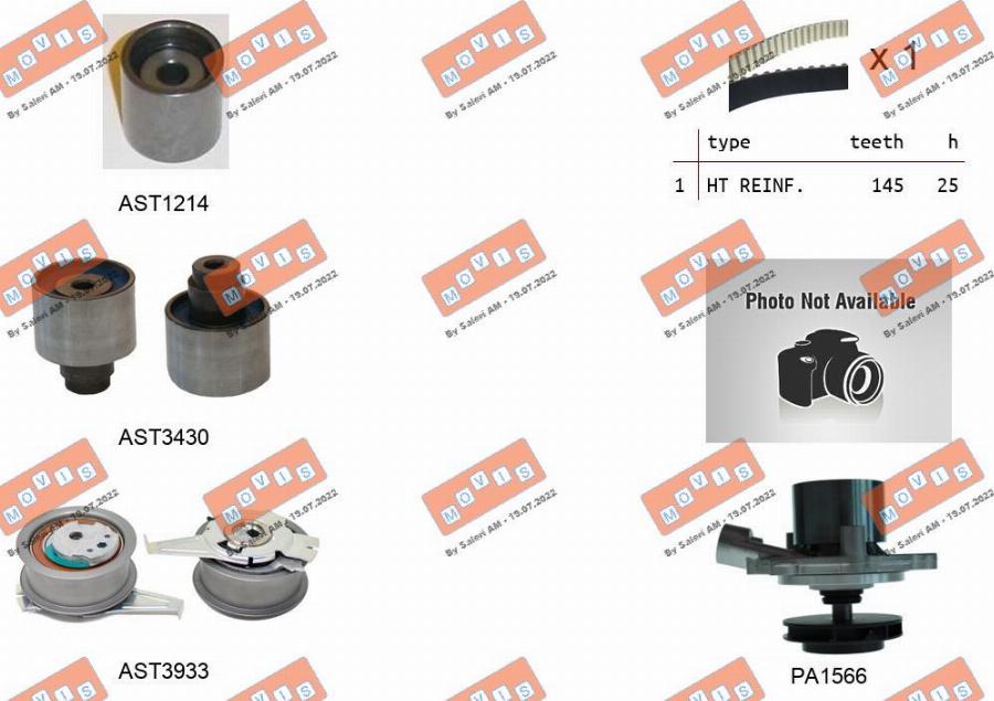 MOVIS ASTK1288PA - Water Pump & Timing Belt Set autospares.lv