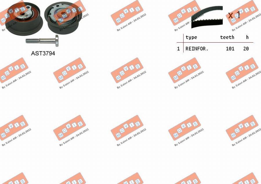 MOVIS ASTK1283 - Timing Belt Set autospares.lv