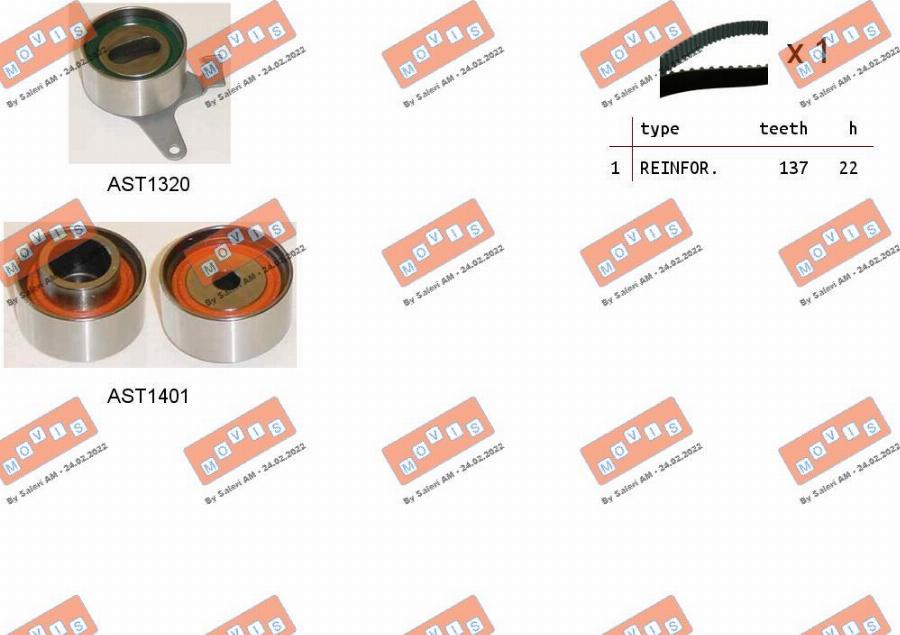 MOVIS ASTK1231 - Timing Belt Set autospares.lv