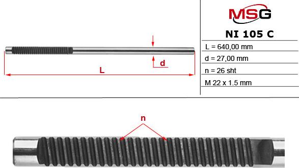 MSG NI 105 C - Inner Tie Rod, Axle Joint autospares.lv