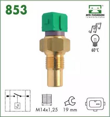 MTE-Thomson 853 - Sensor, coolant temperature autospares.lv