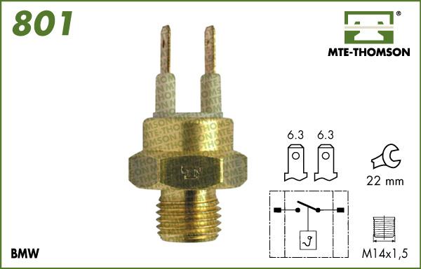 MTE-Thomson 801.95/90 - Temperature Switch, radiator / air conditioner fan autospares.lv