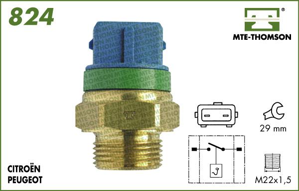 MTE-Thomson 824.92/87 - Temperature Switch, radiator / air conditioner fan autospares.lv
