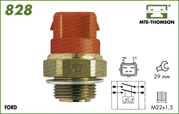 MTE-Thomson 828.95/100 - Temperature Switch, radiator / air conditioner fan autospares.lv