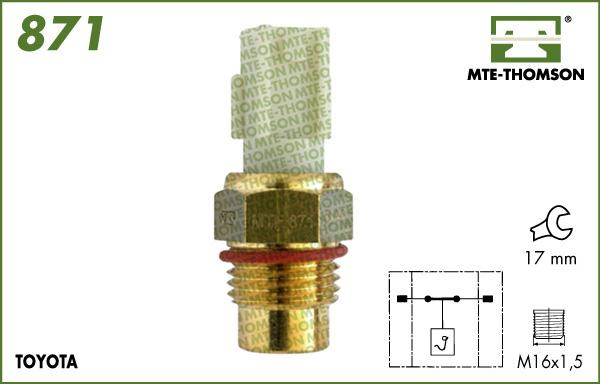 MTE-Thomson 871 - Temperature Switch, radiator / air conditioner fan autospares.lv