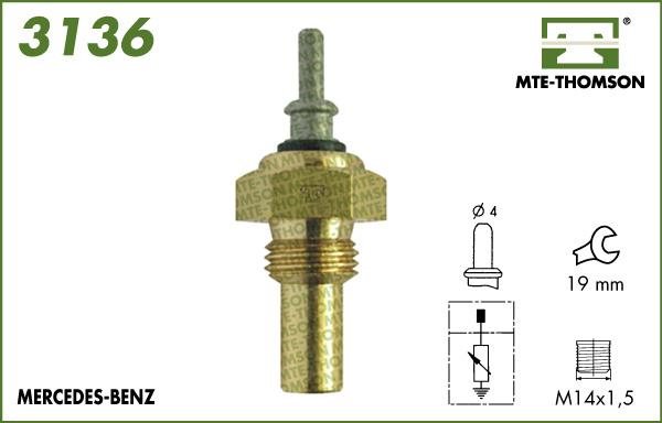 MTE-Thomson 3136 - Sensor, coolant temperature autospares.lv