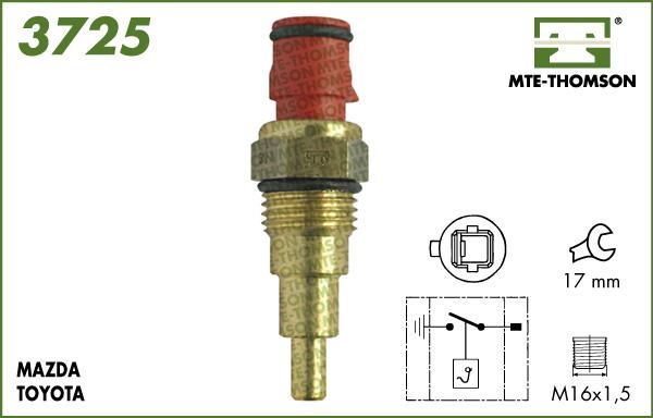 MTE-Thomson 3725 - Temperature Switch, radiator / air conditioner fan autospares.lv
