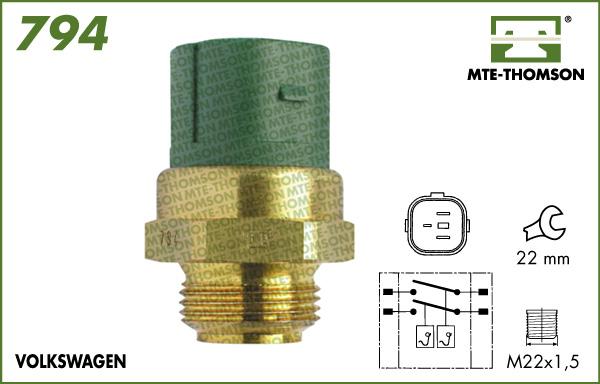 MTE-Thomson 794.80/87 - Temperature Switch, radiator / air conditioner fan autospares.lv