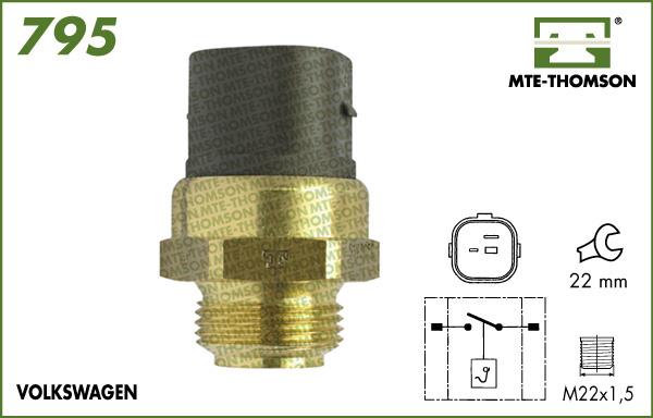 MTE-Thomson 795.95/90 - Temperature Switch, radiator / air conditioner fan autospares.lv