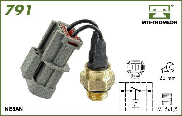 MTE-Thomson 791.92/82 - Temperature Switch, radiator / air conditioner fan autospares.lv